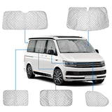 1 x RAW Customer Returns CICMOD Sun Protection Windscreen for T5 T6 Motorhome Transporter Thermal Mats 8PCS Windscreen Cover Set Internal Windshields - Darkening Occlusion - RRP €97.99