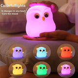 1 x RAW Customer Returns WLHONG Owl Night Light Children, Kawaii Night Light Baby, USB Silicone Nursing Light Dimmable Touch Charging, LED Color Changing Sleeping Light Children s Room Decoration Birthday Gift Owl  - RRP €18.14