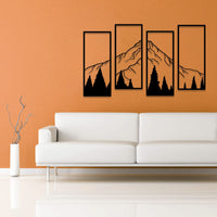 1 x RAW Customer Returns ruelen 4 Pieces Metal Mountain and Forest Wall Decorations Line Drawing Wall Art Minimalist Wall Decor Rustic Nature Home Wall Art Sculpture Office Living Room Bedroom - RRP €27.99