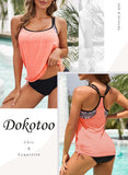 1 x RAW Customer Returns Dokotoo Women s Tankini 2 Piece Push Up Padded Swimsuit with Briefs S-XXL A Pink M - RRP €31.44