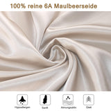 1 x RAW Customer Returns Set of 2 silk pillowcases 40x80, Muama pillowcase silk pillowcase 40 x 80 cm for hair and skin with zipper, Silk Pillowcase 2 pieces, Beige - RRP €38.05