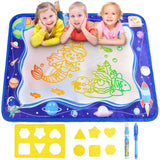 1 x RAW Customer Returns OSDUE Aqua Magic Doodle Mat, Water Doodle Mat Kids, Water Painting Mat Children s Toy with Stamp Set, 2 Magic Pens, Painting Mat for Children Baby, for 1-6 Years Old Boy Girl, 56 39cm - RRP €9.06