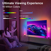 1 x RAW Customer Returns YAMYONE 360 Smart RGB Bar, 33CM Rhombus LED Lights with 16 mil. Color, Sync with TV Music, Remote App Control, Ambient Lamps Interior Decoration for Party Games - RRP €33.64