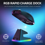 1 x RAW Customer Returns VGN Game Power Attack Shark X6 Superlight Wireless Gaming Mouse with RGB Charging Station, 49g Ultralight Mouse, 26000DPI, PixArt PAW3395, 2.4G BT Wired, Up to 200 Hours Battery, G502, PC Mac, Black - RRP €55.45