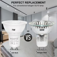 1 x RAW Customer Returns AGOTD GU10 Dimmable LED Lamps, 6500K Cold White, 7W 230V Gu 10 Cold White LED Bulbs, Replaces 50W Halogen Lamps MR16, 38 Degrees, Pack of 6 - RRP €25.99