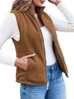 1 x RAW Customer Returns YBENLOVER Reversible Vest Women s Short Fleece Softshell Quilted Vest Warm Sleeveless Jacket with Zipper Pockets - RRP €30.24