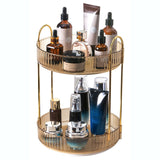 3 x Brand New DriSubt 360 Rotating Vanity Makeup Organizer, Perfume and Cosmetic Storage and Organization, for Bathroom, Buffet and Counter Amber, 2 Layers  - RRP €57.6