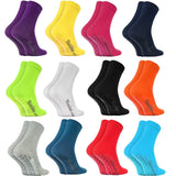 1 x Brand New Rainbow Socks - Men Women Non-Slip ABS Colored Cotton Socks - 12 Pairs - Size 39-41 - RRP €35.28