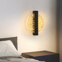 1 x RAW Customer Returns Comely Wall Lamp LED Indoor Modern, Creative Black Round 12W 1500LM Wall Light with Gold Foil, Wall Lighting LED Indoor for Living Room, Bedroom, Stairwell, Hallway, Warm White 3000K - RRP €27.72