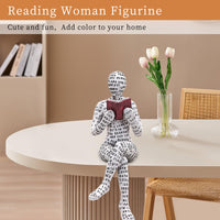 1 x RAW Customer Returns AIYONG Reading Woman, Figurine Decoration for Shelf, Small Reading Women Shaped Sculpture, Abstract Reading Figure, Resin Figure Innovative Sculptures for Bedroom, Bookshelf, Desk, Office - RRP €20.4