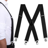 1 x RAW Customer Returns Suspenders Men X Shape Elastic Adjustable Length 5CM Wide for Men and Women Overalls Jeans, Work Trousers - RRP €27.6