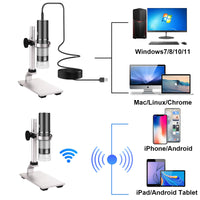 1 x RAW Customer Returns Cainda 4K 3840x2160p WiFi Digital Microscope Camera with Adjustable Metal Stand, Wireless Portable Microscope for iPhone Android Phone and Windows Mac PC - RRP €62.99