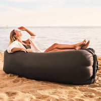 1 x RAW Customer Returns MeYuxg Camping Sofa with Portable Carrying Bag, Waterproof Inflatable Sofa 190x70cm, Portable Inflatable Sofa, Load Capacity up to 200kg, Inflatable Lounger for Camping, Park, Beach, Black - RRP €18.01