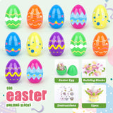 4 x Brand New Hoarosall Easter Gifts for Children 12 Pieces Easter Eggs to Fill with Building Blocks for Succulents Easter Eggs Plastic 8.5cm 6cm for Easter Basket Fillers Easter Eggs Decoration Party Gift Classroom Incentives - RRP €60.48