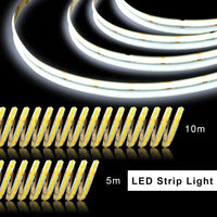 1 x RAW Customer Returns TTWAY COB LED Strip Cold White 6000K, 10M Dimmable DC24V Flexible COB LED Strip Light Set, 384LEDs M, GS Power Supply and RF Remote Control, CRI90 Bright Cabinet Light for DIY Decoration - RRP €47.39