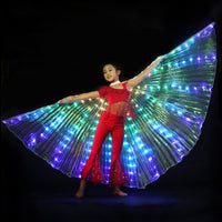 1 x RAW Customer Returns Tongdejing Belly Dance Wings LED Belly Dance Wings Luminous B Butterfly Wings with Telescopic Stick for Kids Bar LED Wings Belly Dance Halloween Stage Wear Colorful  - RRP €33.71