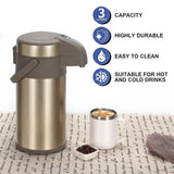 1 x RAW Customer Returns Olerd pump jugs thermos flasks coffee dispenser 4.0 liters, stainless steel double-walled pump vacuum insulated jug with pump mechanism, coffee carafe, jug for 24 cups gold  - RRP €59.99