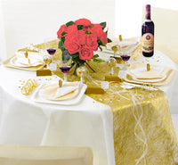 1 x RAW Customer Returns Anstore fleece table runner flower fleece wedding communion 23cm 30m roll gold  - RRP €20.99