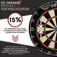 1 x RAW Customer Returns NINR Dartboard -Professional Set- IMPORTANT Best sisal from Kenya 15 larger fields I 6 darts included in the set I Steeldartboard Series Pro with checkout card I Durable tournament dartboard - RRP €32.23