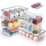 1 x RAW Customer Returns Myiosus Refrigerator Organizer 13-piece, Refrigerator Storage Boxes with Pull-Out Drawer, Refrigerator Boxes for Refrigerator, Kitchens, Send 1 Cleaning Cloth - RRP €31.46