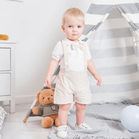 1 x RAW Customer Returns Gajaous Gentleman Outfits for Baby Boy, Baby Short Sleeve Bow Tie Romper Bib Shorts - RRP €20.64