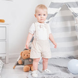 1 x RAW Customer Returns Gajaous Gentleman Outfits for Baby Boy, Baby Short Sleeve Bow Tie Romper Bib Shorts - RRP €20.64