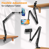 1 x RAW Customer Returns Phieeseriy Tablet Stand for Bed, Tablet Holder Bed 360 Degree Rotatable Compatible with iPad Pro 12.9 Mini Air, Cell Phone Articulating Arm Holder with Phone Clip 1 4 Inch Screw, Overhead Tripod Cell Phone - RRP €21.62