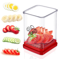 1 x Brand New Fruit Cutter Strawberry Cutter Cup Cutter Vegetable Cutter Multifunctional Stainless Steel Cup Mini Fruit Cutter with Pressure Plate - 2024 New Kitchen Helper for Strawberry Banana Potato Eggs Salad - RRP €20.4