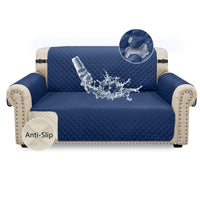 2 x Brand New Granbest Waterproof Sofa Cover 2 Seater Anti-Slip Couch Cover with Elastic Straps, Washable Sofa Protector for Kids, Pets, Dogs, Cats 2 Seater, Navy Blue  - RRP €78.62