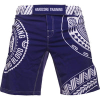 1 x RAW Customer Returns Hardcore Training Fight Shorts Ta Moko Blue Men s Combat Shorts Martial Arts MMA BJJ Boxing Muay Thai Grappling Fitness No Gi - RRP €39.95