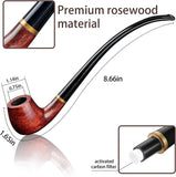 1 x RAW Customer Returns Joyoldelf Tobacco Pipe Set, Tobacco Pipe Long-Stem Pear Wood Pipe with Pipe Holder , 3-in-1 Scraper, Pipe Filter, Plug, Metal Ball and Exquisite Gift Box - RRP €32.26