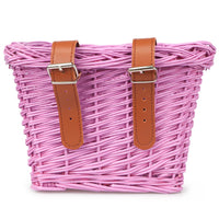 1 x RAW Customer Returns AVASTA Wicker Children s Bike Basket 12, 14, 16 Girls Bikes, Scooters, Tricycles, Kids Bike Accessories, with Leather Strap, Purple, Size XS  - RRP €30.0