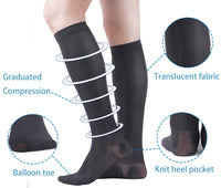 1 x Brand New  MD 20-30 mmHg Compression Stockings Men and Women Support Stockings for Running, Sports, Nurses - RRP €27.6