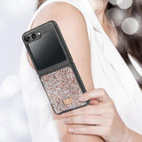 1 x RAW Customer Returns BEZ Phone Case for Samsung Galaxy Z Flip 5 Case Glitter, Sparkle Diamond Crystal Bling Case with Bling Co. Series Compatible for Samsung Z Flip 5, Tuscan Beige - RRP €23.99