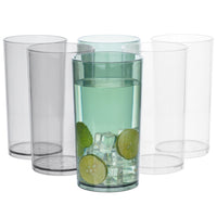 1 x RAW Customer Returns Winter Shore 710 ml Plastic Cups Pack of 6 - Reusable Plastic Cups in 3 Colors for Home, Party - Food Safe Dishwasher Safe Plastic Drinking Cups - 2 Gray, 2 Green 2 Clear - RRP €21.99