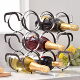 1 x RAW Customer Returns Urackify wine rack, stackable table shelf, metal wine cabinet, bottle rack with 3 levels, metal wine rack for 9 bottles for bar kitchen - RRP €23.59