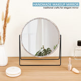 2 x RAW Customer Returns JJUUYOU Makeup Mirror for Desk, Table Stand 360 Rotating Mirror Portable Table Makeup Mirror Rustic White 23 cm Small Standing Mirror for Desk - RRP €24.2