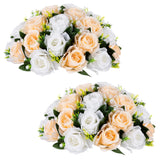 1 x Brand New NUPTIO Artificial Flower Ball Centerpieces 2 Pack 35cm Diameter White Fake Flowers Roses Balls Large for Centerpiece Faux Rose for Wedding Birthday Party Table Decorations - RRP €38.48