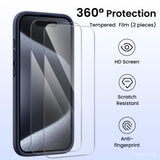 1 x RAW Customer Returns ORNARTO for iPhone 15 Pro Max case with camera protection and 2 protective films, liquid silicone mobile phone case iPhone 15 Pro Max 6.7 inch, shockproof iPhone 15 Pro Max protective case microfiber - midnight blue - RRP €15.98