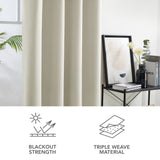 1 x RAW Customer Returns Deconovo Modern Blackout Curtains for Bedroom Living Room Decor Thermal Insulated Window for Double Room with Eyelets 140 x 200 cm Light Beige - RRP €49.95