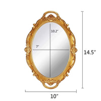 1 x RAW Customer Returns YCHMIR Vintage Small Hanging Wall Mirror 14.5 x 10 Oval Gold 2-Pack - RRP €22.8