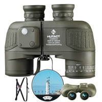 1 x RAW Customer Returns HUTACT Binoculars Adults 10x50 with Rangefinder and Illuminated Compass, for Low Light Vision, Bird Watching, Safari - RRP €125.99