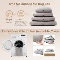 1 x RAW Customer Returns EHEYCIGA Shredded Memory Dog Bed for XXL Dogs, Waterproof Orthopedic Cushion for XXL Dogs with Removable Washable Cover, Dog Bed Mat with Non-Slip Bottom, Dog Mattress, Gray - RRP €47.99