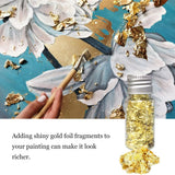 9 x Brand New Comioke Leaf Gold Leaf Imitation for Art Project Craft Decoration, Craft Gold, 3 Bottles Imitation Gold Metallic, Gold Foil Paper, Metallic Gold Leaf, Gold Leaf, Gold Foil Paper Decoration - RRP €270.0