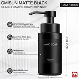 1 x RAW Customer Returns GMISUN soap dispenser black matt, 350ml soap dispenser glass with foam pump head, foam soap dispenser set with label for kitchen, bathroom - 2 pieces - RRP €18.14