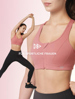 1 x RAW Customer Returns Yvette Sports Bra Strong Support Front Closure Large Size Mesh Racer Back for Running Jogging Riding Pink L Large Sizes - RRP €29.23