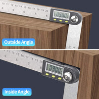 1 x RAW Customer Returns Protractor Digital Angle Ruler with LCD Display Stainless Steel Angle Measurement Angle Display for Woodwork Homework Craftsmen, 360 Angle Measuring, Hold Function 400MM - RRP €19.99