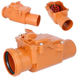 1 x RAW Customer Returns PE TAN backflow preventer DN 110 orange check valve backflow valve backflow stopper frog valve drain waste water KG HT pipe - RRP €39.74