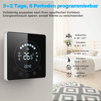 1 x RAW Customer Returns SWAREY thermostat underfloor heating with LCD touchscreen, programmable, APP control, WiFi room thermostat for electric underfloor heating, compatible Alexa Google Home, 110 240V 16A, black - RRP €33.26