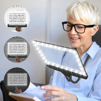 1 x RAW Customer Returns 5X Hands Free Magnifying Glass with Light Hanging Neck, 43 LED Flexible Gooseneck Full Page Magnifying Glass, 9.5 x 7.5 Large Magnifying Glass for Reading Small Prints Low Vision Seniors with Aging Eyes - RRP €26.98